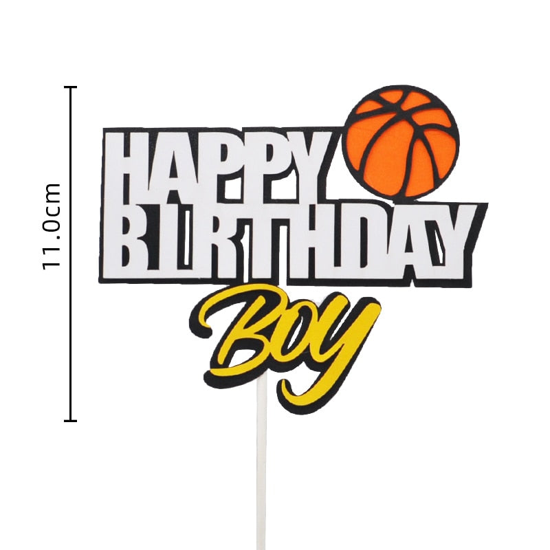 Basketball Theme Cupcake Topper Boy Happy Birthday Party Cake Baking Decoration Supplies gift 