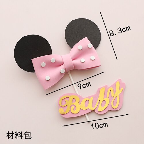 Creative Baby Happy Birthday Cute Mice Ear Number Cake Topper for Kids Birthday Party Cake Decorating Supplies Baby Shower PartyDecorHQ