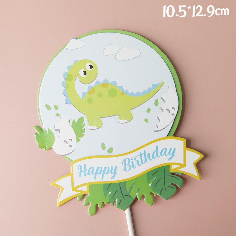 Lovely Dinosaur Baby Cake Topper Resin Dino Forest Styles Kid Boy Birthday Shower Party Decoration Cakes Dessert Flag 