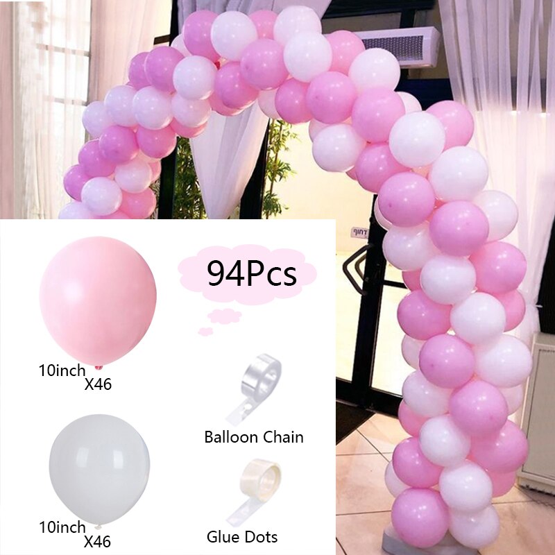 Macaron Latex Balloons Arch Set Pink White Balloon Garland Wedding Baby Baptism Shower Birthday Party Decoration Inflatable Decorations