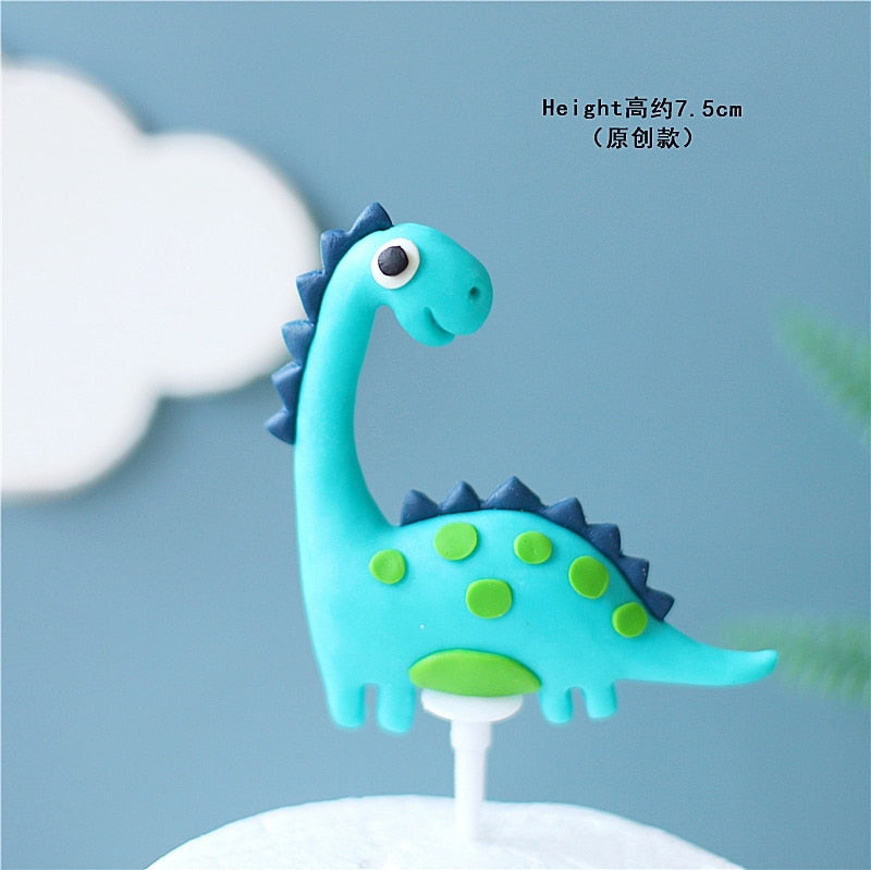 Cartoon Baby Dinosaur Cake Topper Jungle Safari Birthday Party Decor Boy Animals Jurassic World 