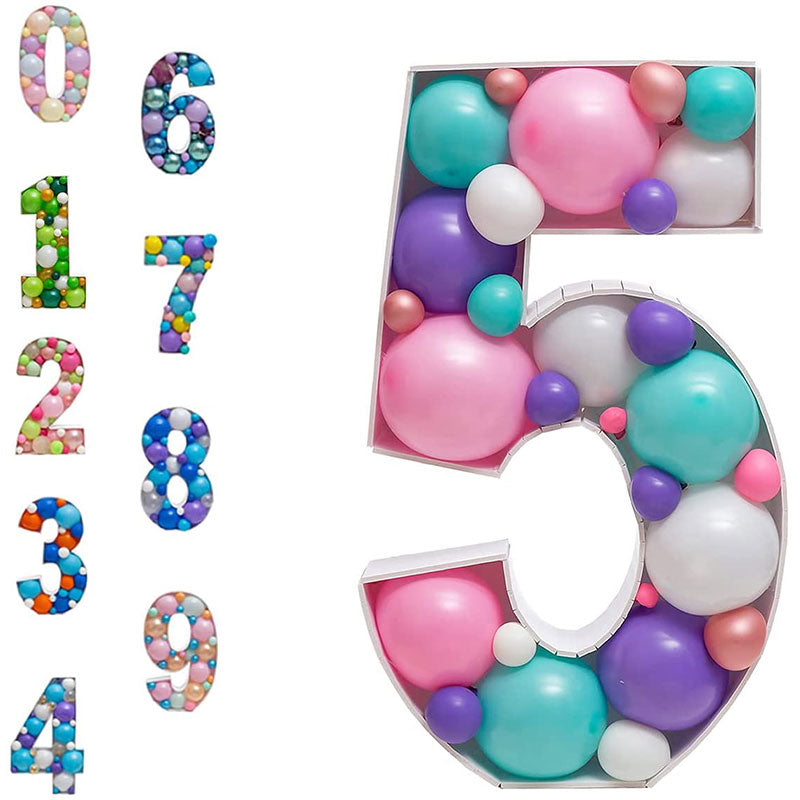 cm Diy Balloons Numbers Mosaic Balloon Filling Alphabet Frames Boys Girls Baby st Birthday Wedding Party Decor 