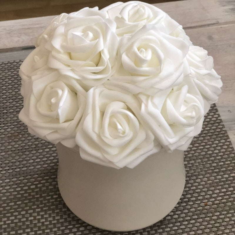 pcs cm Artificial Foam Rose Flower Wedding Decoration Bridal Bouquet DIY Wreath Craft Home Garden Decor Fake Floral 