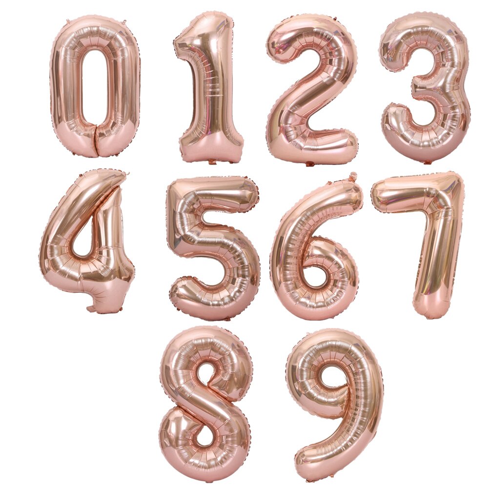 inch Foil Number Balloons Baby Shower Birthday Anniversary Party Helium Digit Figure Balloon Decorations Wedding Globos 