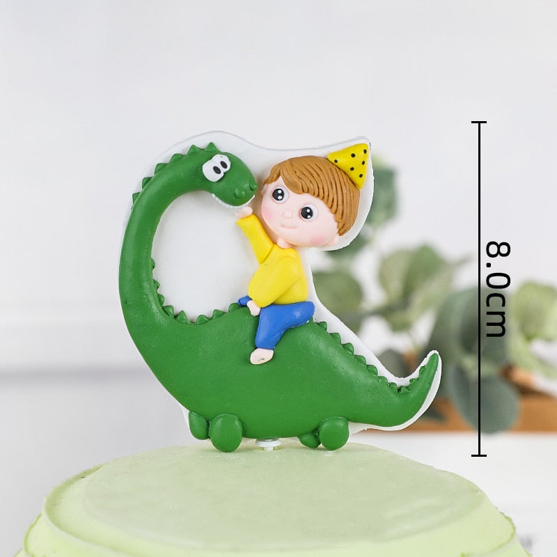 Dinosaur Party Decoration Cake Topper Birthday Happy Anniversary Jurassic Dino Animals Kids Favors Cakes Decorating Dessert Gift 