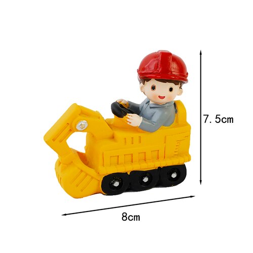 Engineering Vehicle Cake Decor Digging Machine Toppers Crane Decors Happy Birthday Party Kids Boys Toys 