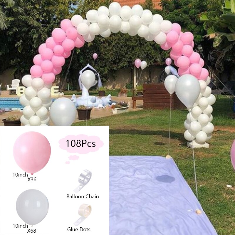 Macaron Latex Balloons Arch Set Pink White Balloon Garland Wedding Baby Baptism Shower Birthday Party Decoration Inflatable Decorations