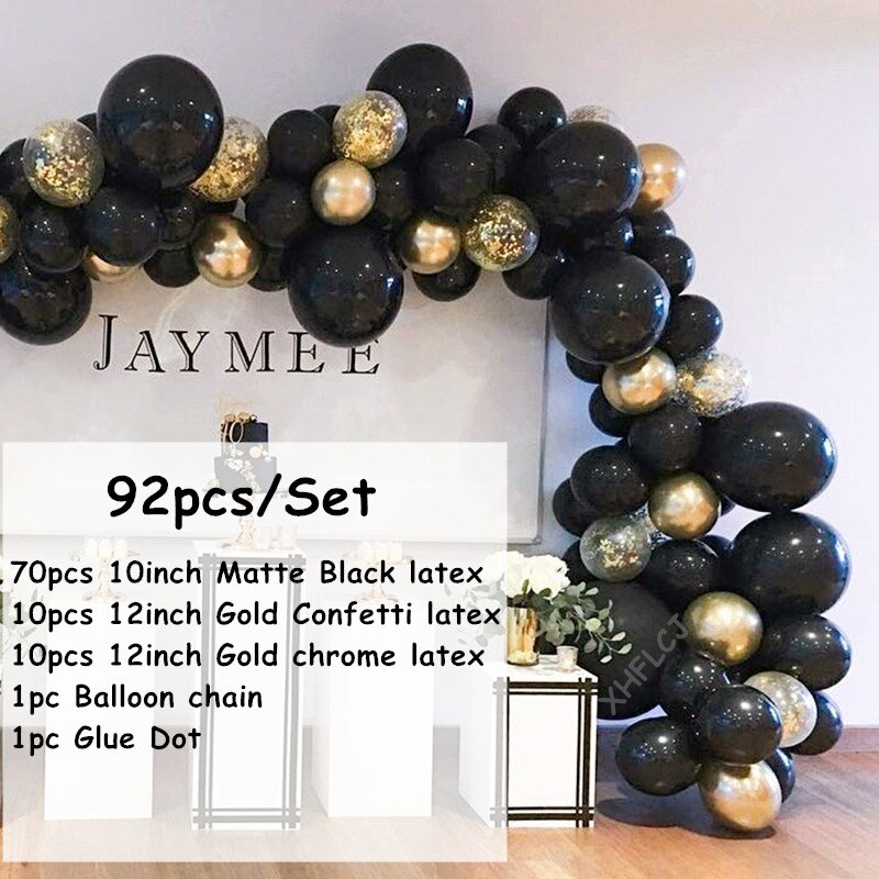 DIY Black Gold Balloon Garland Arch Kit pcs Balloons Birthday Wedding Backdrop Bridal Shower party Decoration Globos Inflatable Party Decorations