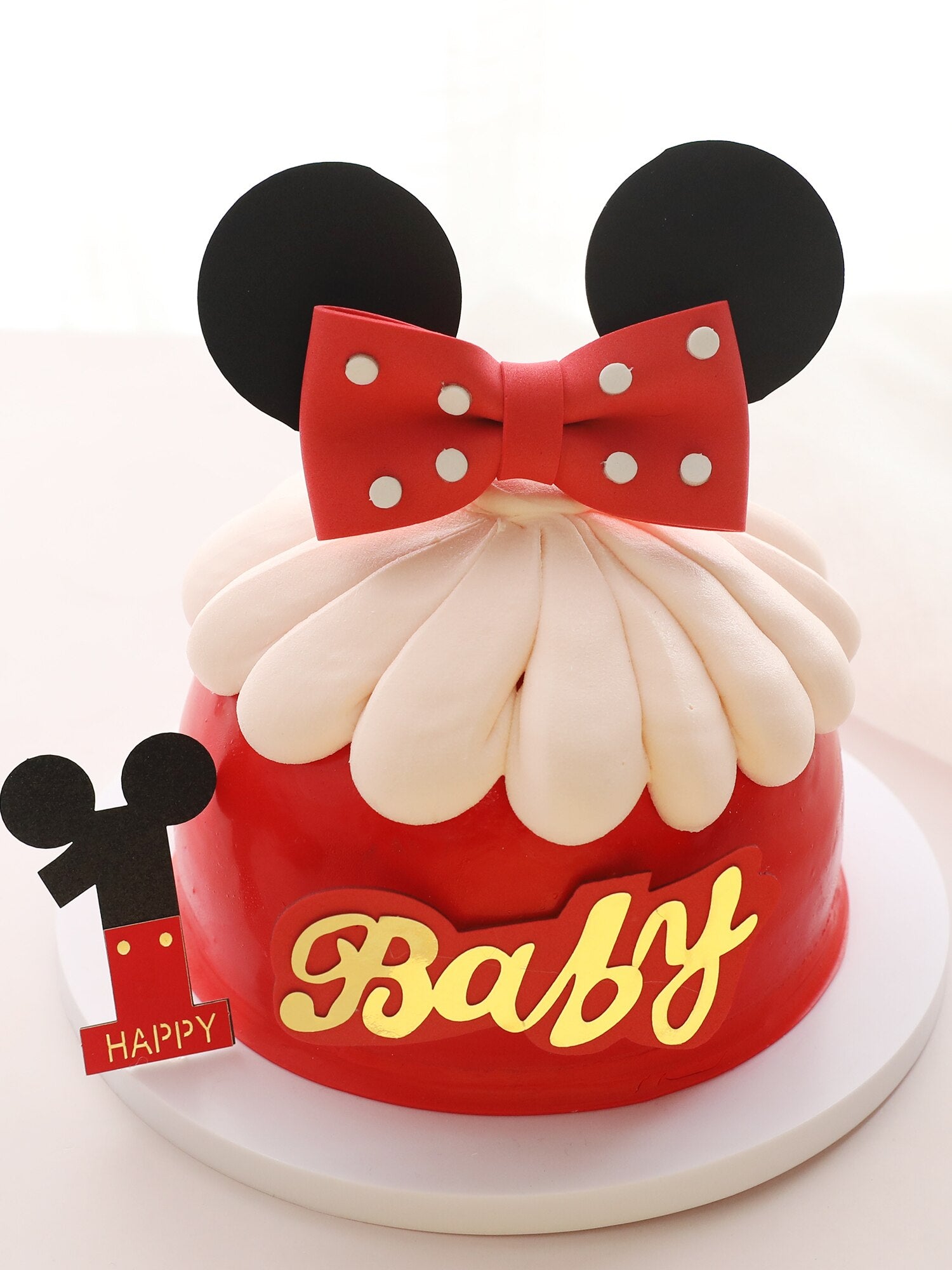 Creative Baby Happy Birthday Cute Mice Ear Number Cake Topper for Kids Birthday Party Cake Decorating Supplies Baby Shower PartyDecorHQ