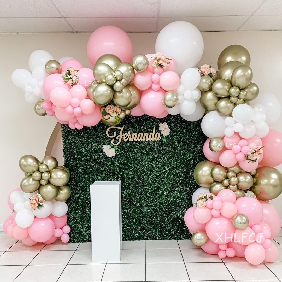 pcs Pink white Gold Balloon Garland Arch Kit Wedding Birthday Party Background Decoration Balloons Baby Shower Globos Inflatable Decorations