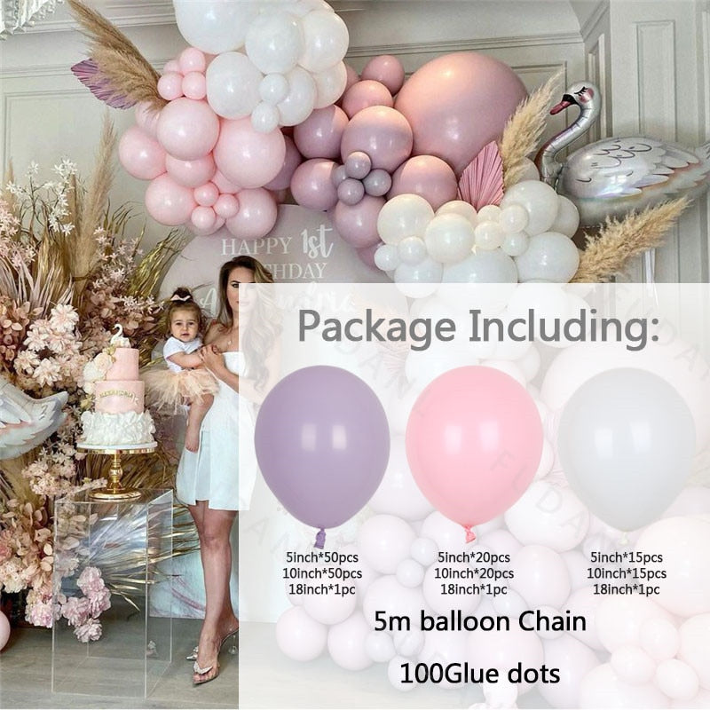 set White Gold Balloons Garland Arch Kit Dot Chrome Metallic Latex Ballon Wedding Birthday Party Decor Baby Shower Globos Inflatable Decorations