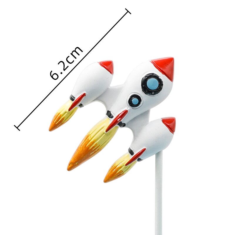 New Rocket Astronaut Planet Moon Happy Birthday Letter Decoration Cake Topper Dessert Children's Day Lovely Gifts Supplies 