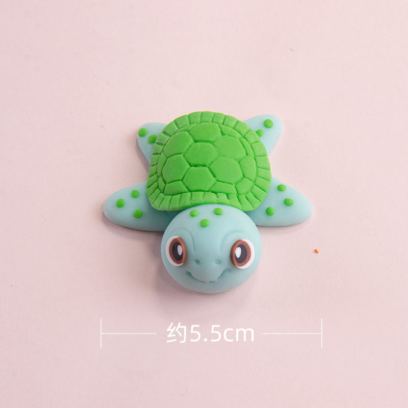 Cake Topper Ocean Theme Baby Kids Toys Starfish Mermaid Tortoise Octopus Crab Picks Decoration Birthday Party Plastic Gifts 