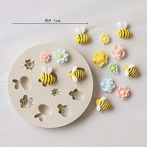 Bees Continuous Honeycomb Textured Silicone Molds Fondant Chocolate Cake Mould Decorating Tools Kitchen Bakeware 