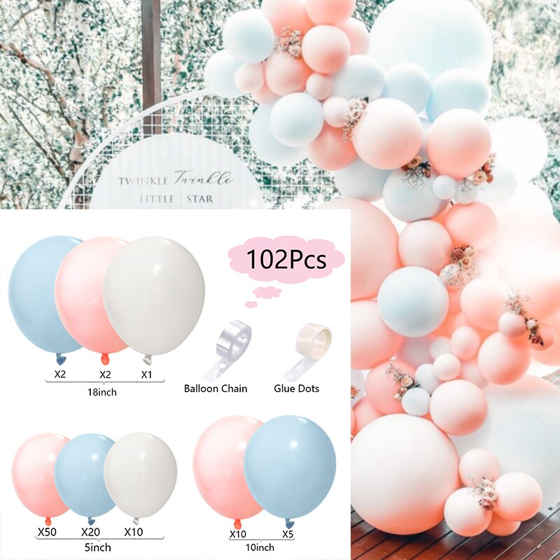 Pcs Balloon Arch Set Pink Blue White Garland Baby Baptism Shower Wedding Birthday Theme Party Balloons Decoration Inflatable Decorations