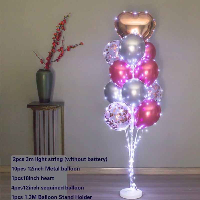 Table Balloons Stand Kit String Light Centerpiece Balloon Birthday Baby Shower Christmas Party Decorations 