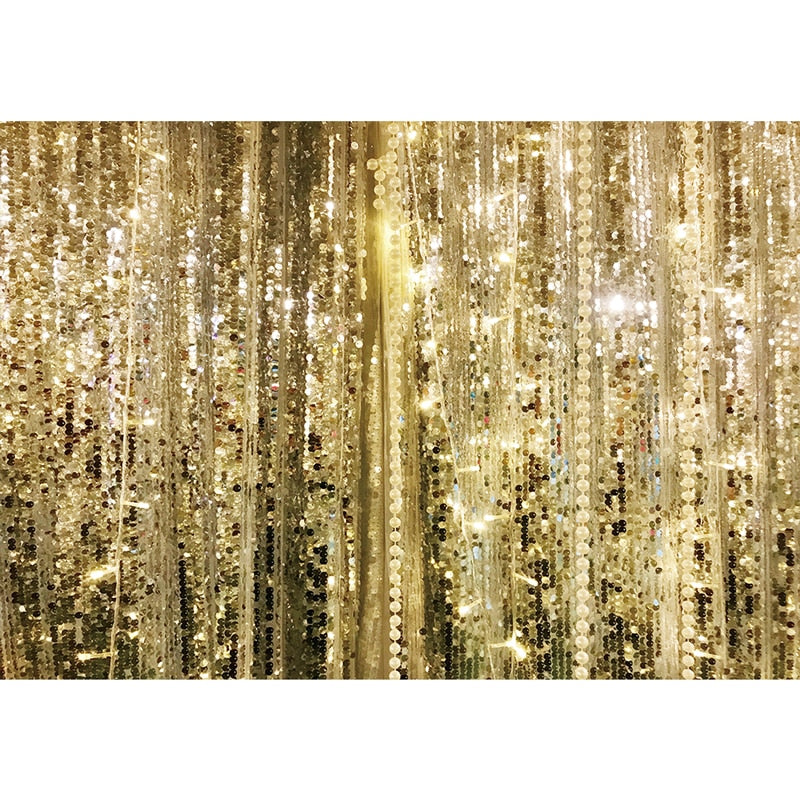 Gold Twinkly Fringe Foil Backdrop Glitter Shine Wedding Decoration Birthday Bachelor Party Photophone Background 