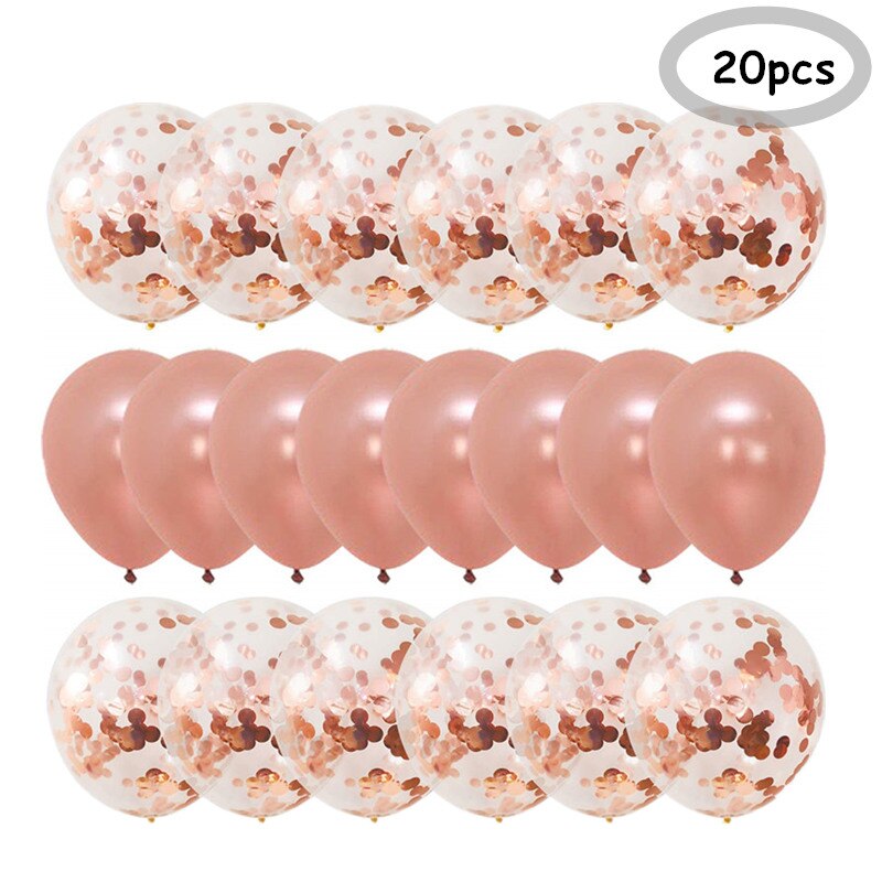 Mix Rose Gold Balloon Confetti Ballon Foil Heart Birthday Party Wedding Balloon Decoration Gift Baby Shower Bridal Shower PartyDecorHQ