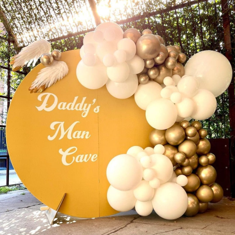 Macaron Balloons Arch Set White Gold Balloon Garland Baby Baptism Shower Wedding Birthday Party Kit Decoration Inflatable Decorations