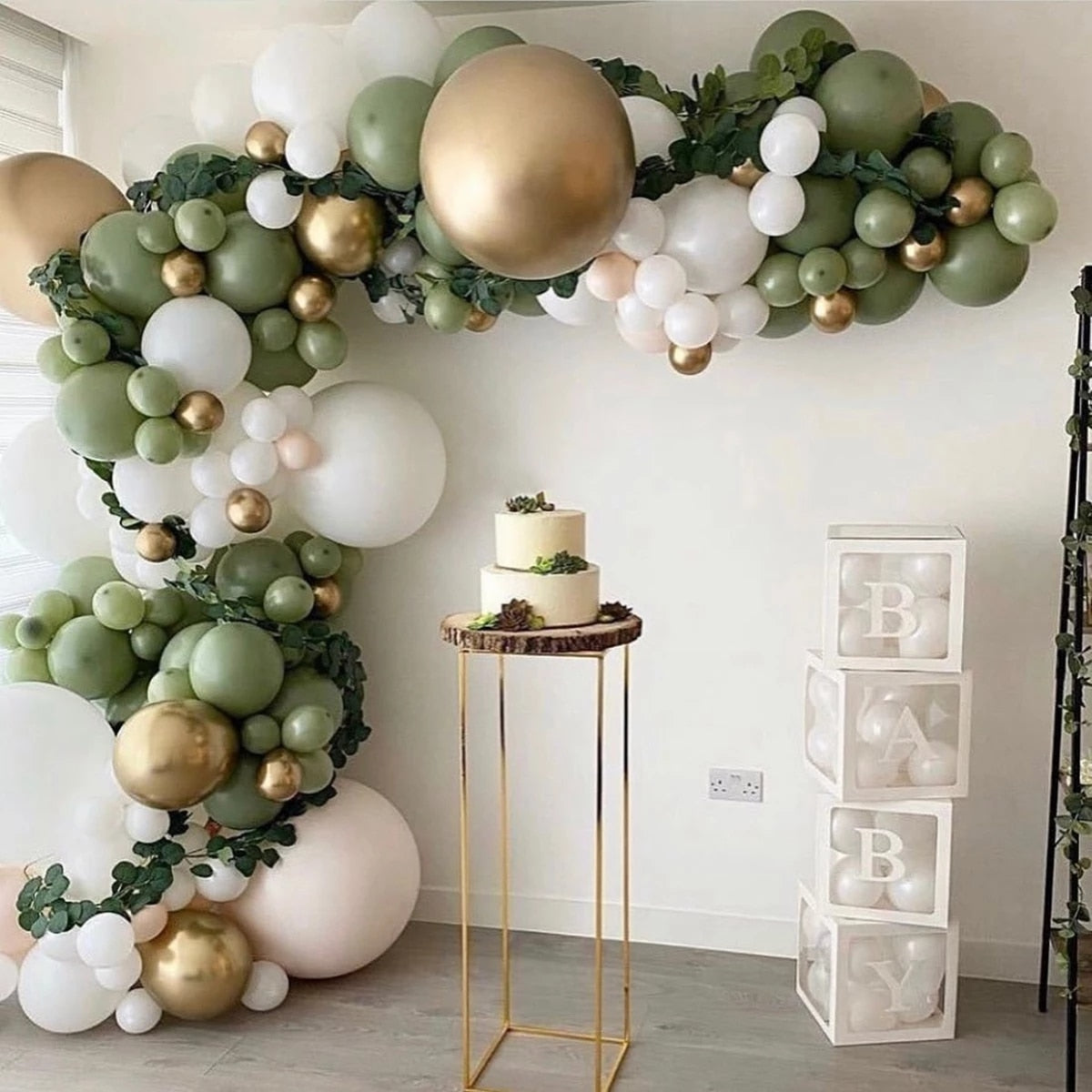 Green Macaron Metal Balloon Garland Arch Kit Wedding Birthday Party Decorations Confetti Latex Balloons Kids Baby Shower Inflatable