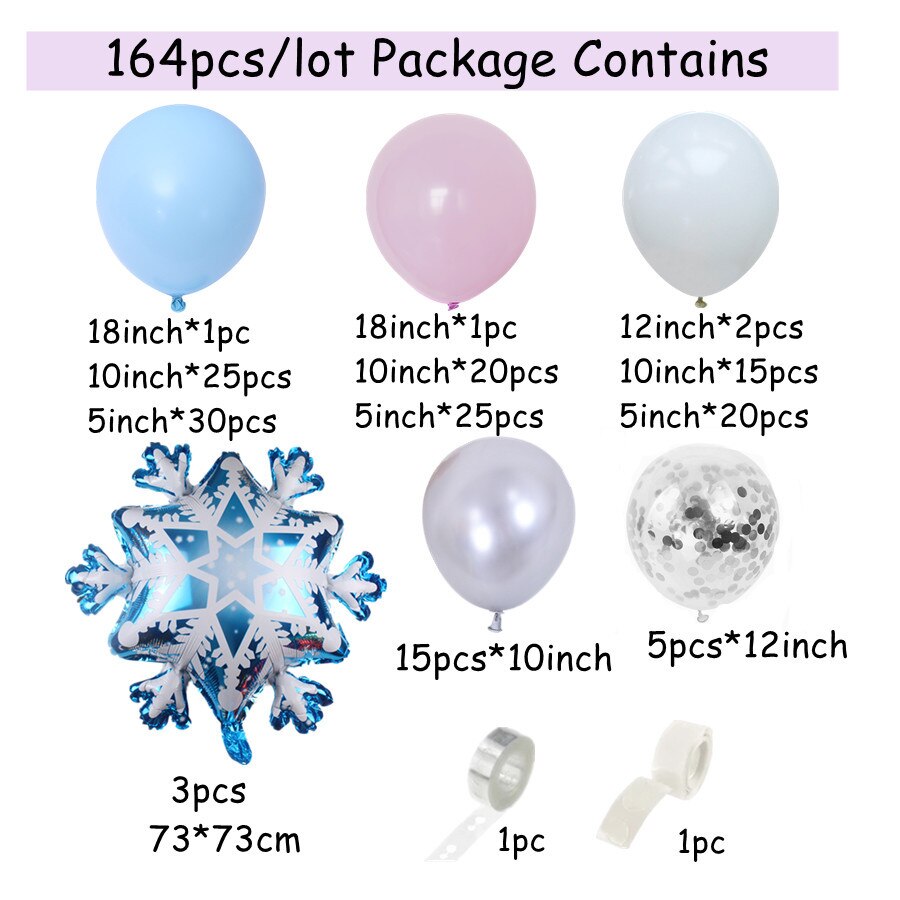 pcs Snowflake Balloon Garland Arch kit Birthday Party Ice Snow Queen Metal Baby Shower Decoration Christmas Globos Inflatable Decorations