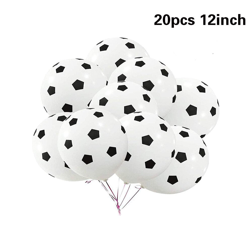 Soccer Party Balloons Arch Kit Decorations White Black Latex Birthday Sports Themed Supplies 