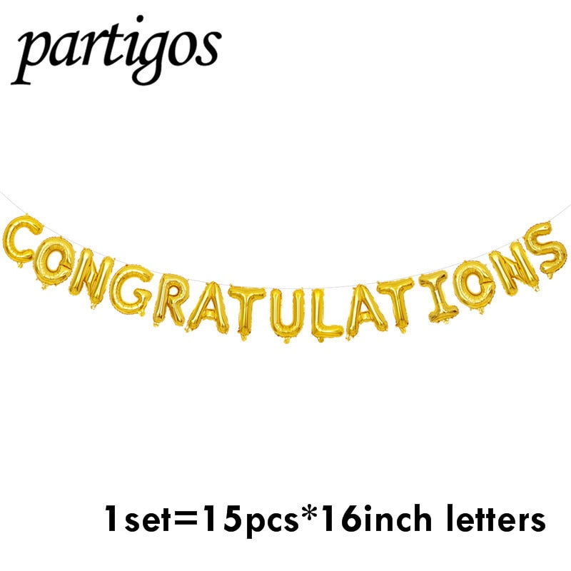 New set inch Congratulations Congrats ballons letters Foil Balloons birthday Party Decor Wedding anniversary graduation decor 