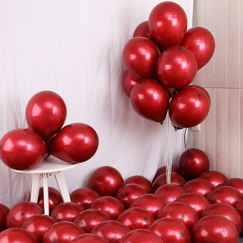 pcs Ruby Red Balloons Wedding Decoration Globos Happy Birthday Party Decor Latex Balloon BabyShower Valentine's Day Gift 