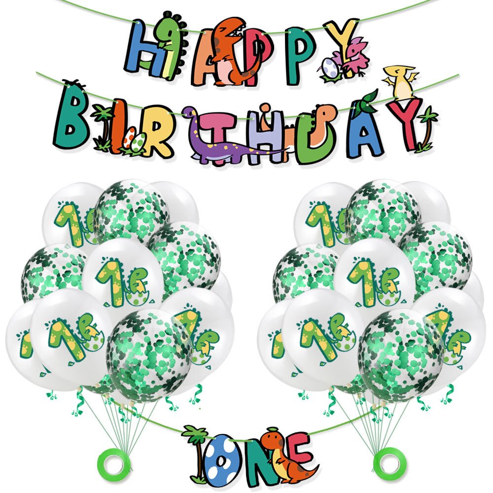 Dinosaur Theme Party Balloon Set Happy Birthday Banner Foil Balloons Boy Girl st Decoration 