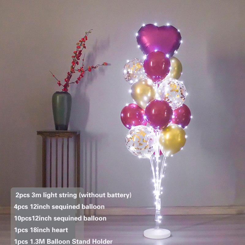 Table Balloons Stand Kit String Light Centerpiece Balloon Birthday Baby Shower Christmas Party Decorations 