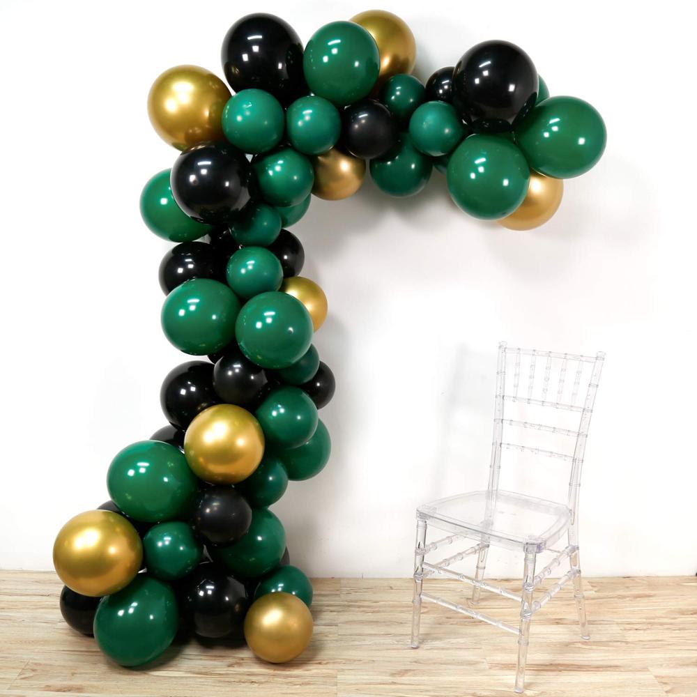 pcs/lot Dark Green latex Balloon Arch Kit Baby Wedding birthday Party Gold Chrome Black Latex Balloons Decor Kids Garland Gift Inflatable Decorations