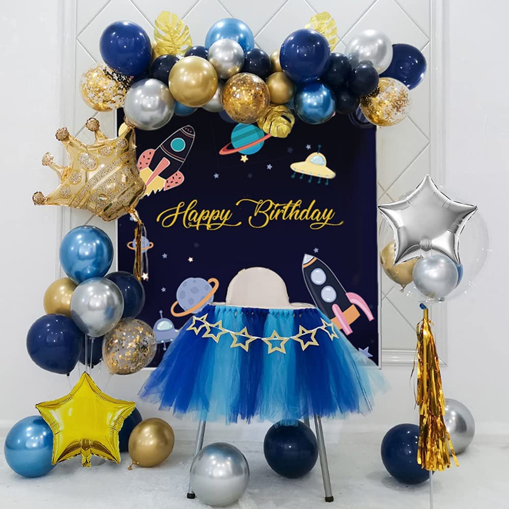 Blue Birthday Balloons Garland Arch Kit Party Decorations Kids Baby Shower Wedding Anniversary Supplies Inflatable