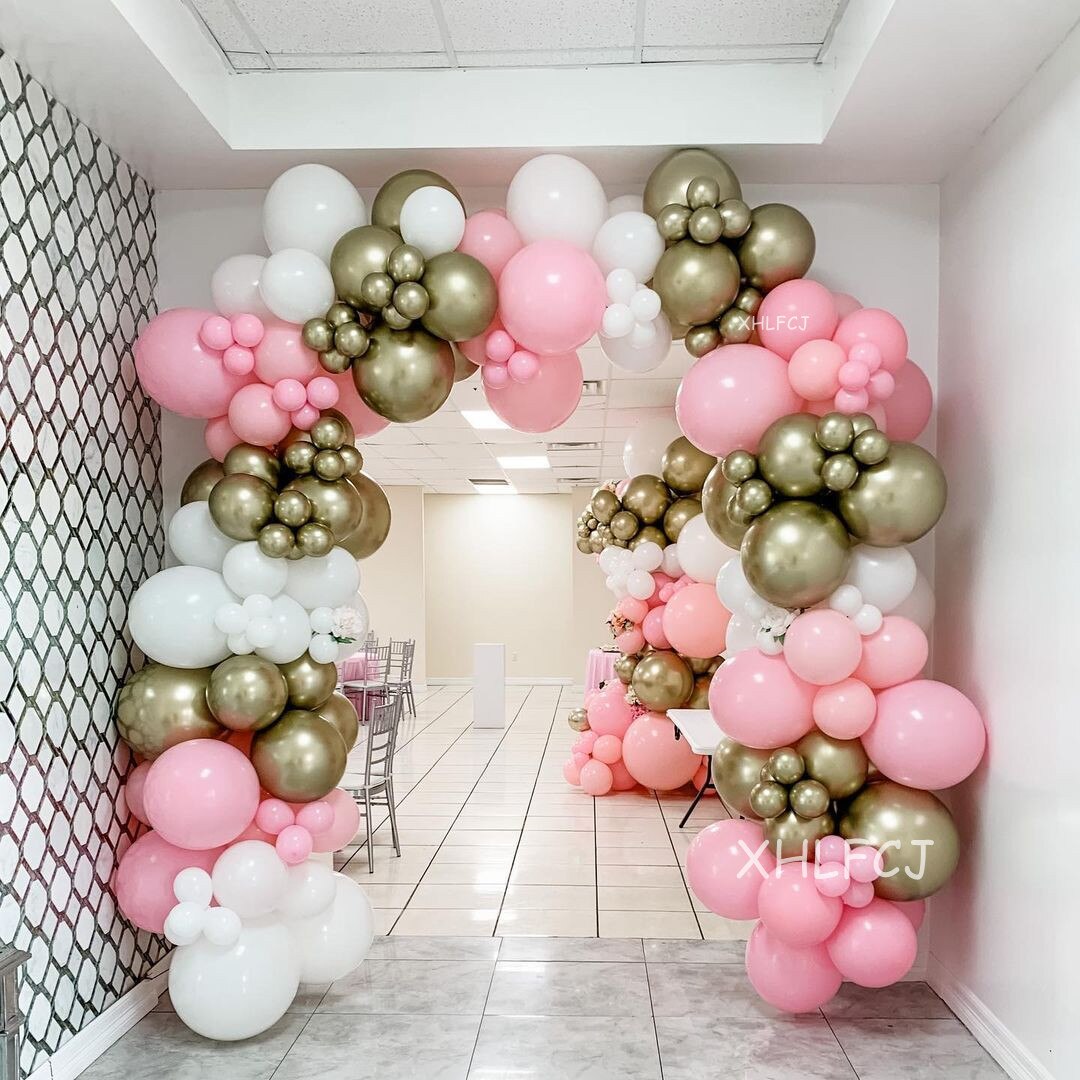 pcs Pink white Gold Balloon Garland Arch Kit Wedding Birthday Party Background Decoration Balloons Baby Shower Globos Inflatable Decorations