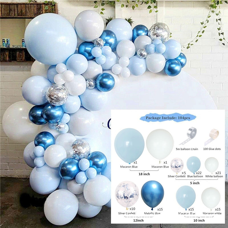 Macaron Balloons Green Gold Metal Balloon Garland Arch Wedding Birthday Decoration Party Kids Baby Shower Inflatable Decorations