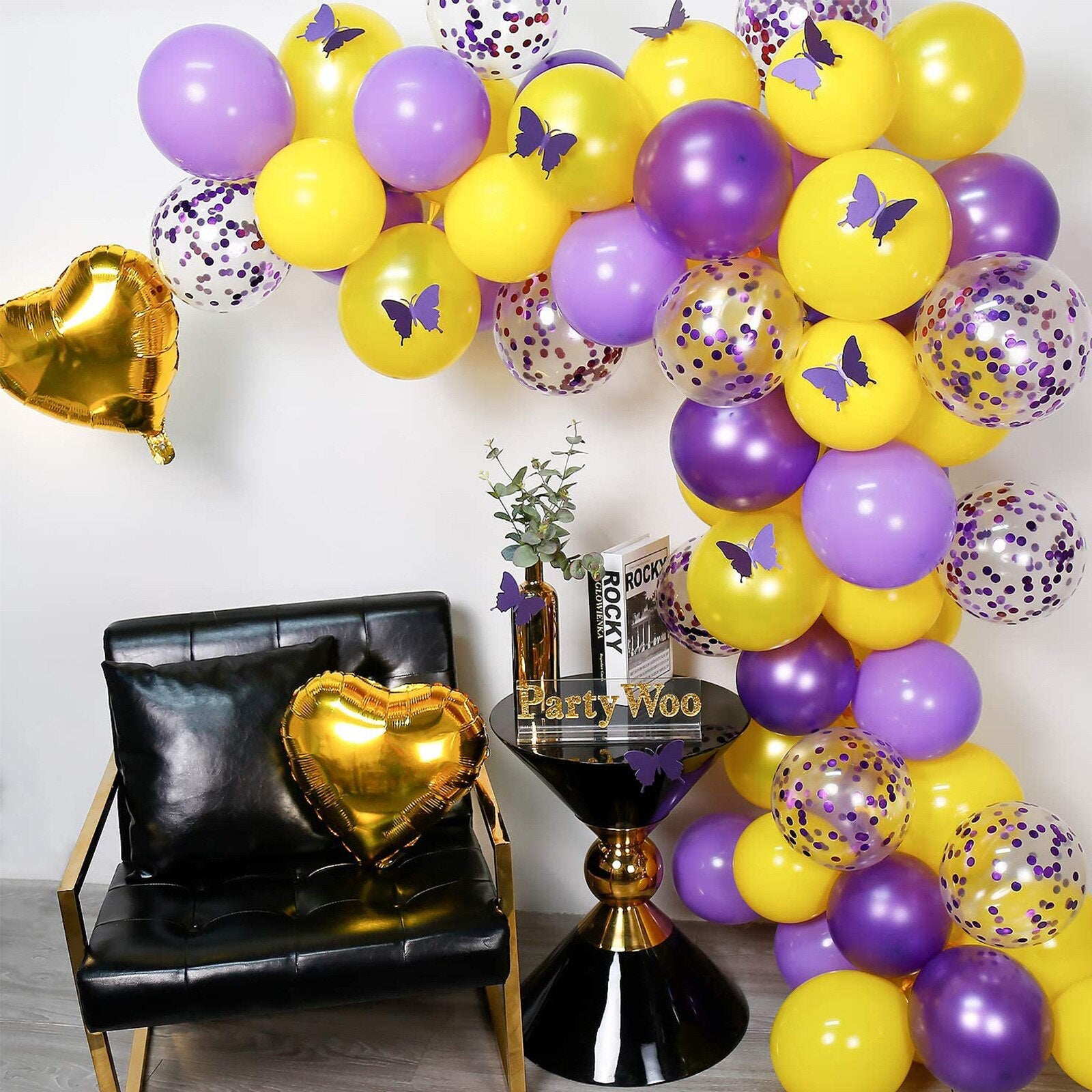 Butterfly Themed Party Decoration Purple Balloons Garland Arch Kit Confetti Balloon ForGirl Birthday Baby Shower Wedding Inflatable Decorations