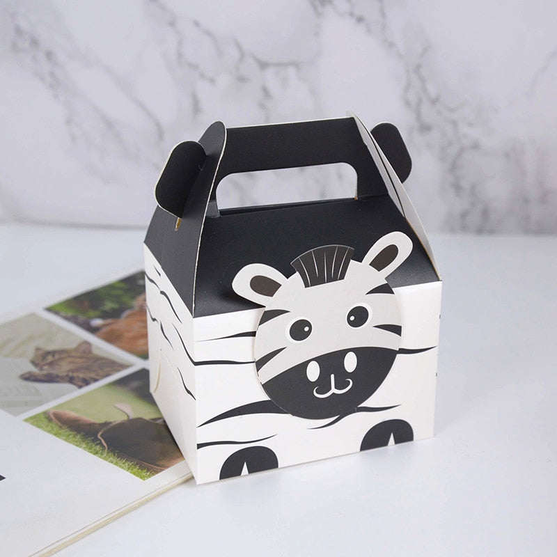 5Pcs Cute Animals Candy Box Lion Elephant Portable Biscuit Box Wild Jungle Birthday Party Decor Gift Box Baby Shower Supplies PartyDecorHQ