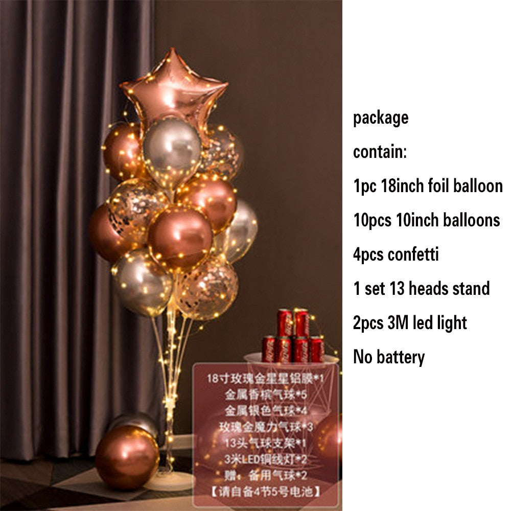 Table Balloons Stand Kit String Light Centerpiece Balloon Birthday Baby Shower Christmas Party Decorations 