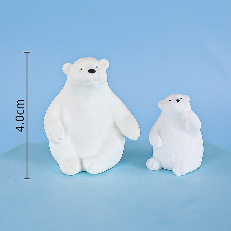 Polar Bear Theme Cake Topper Home Happy Birthday Merry Ice Snow Party Ornaments Dessert Baking Decorations Supplies 