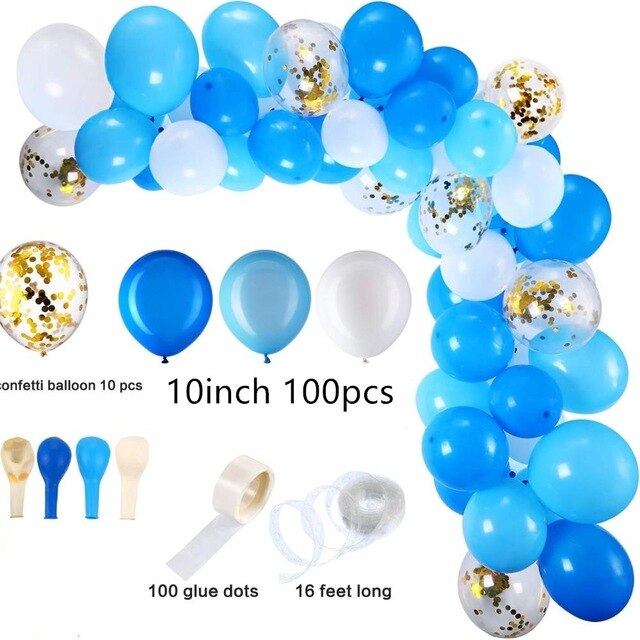 Balloon Garland Arch kit pcs ft Long Navy Blue White Silver Confetti Balloons Baby ShowerWedding Birthday Party Decoration Inflatable Decorations