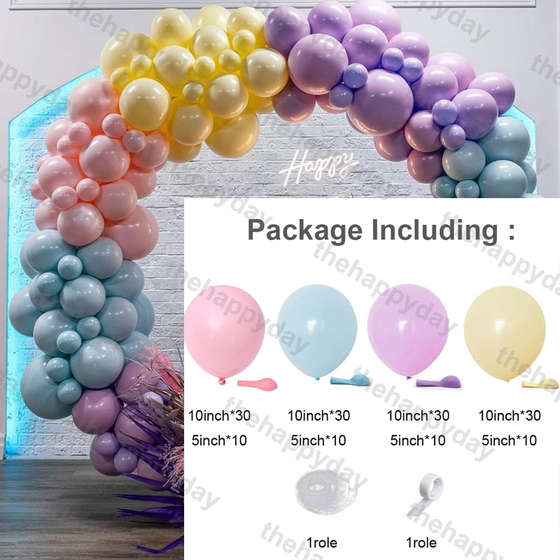 Pcs Macaron Balloons Garland Kit Pastel Balloon Arch Rainbow Chain Birthday Baby Shower Wedding Party Decor Inflatable Decorations