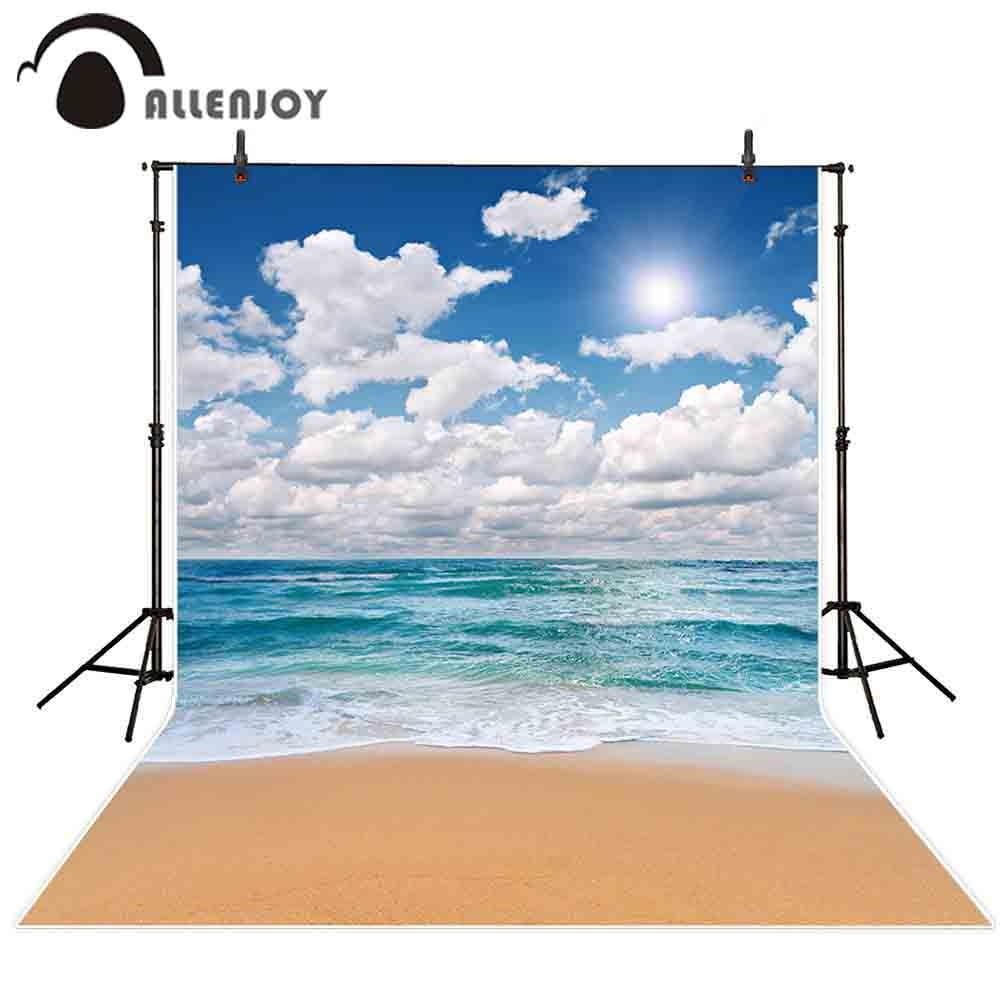 Tropical Summer Sand Beach Photography Backdrop Sea Sky Cloud Sun Wave Background Child Holiday Photophone Photo Studio PartyDecorHQ