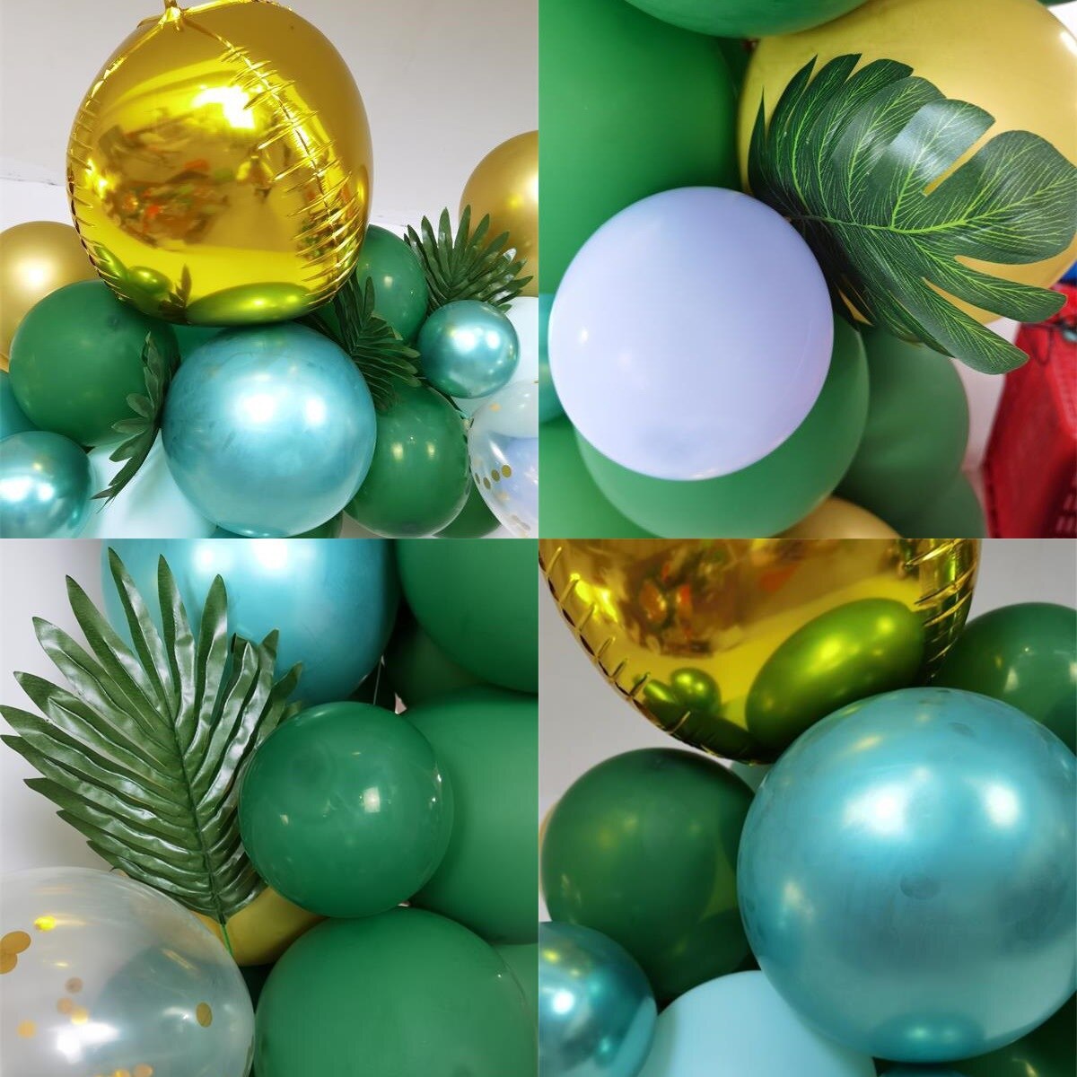 106Pcs Jungle Theme Party Decorations Latex Balloons Arch Kit  Garland for kids Birthday Party Supplies with Artificial leaves PartyDecorHQ