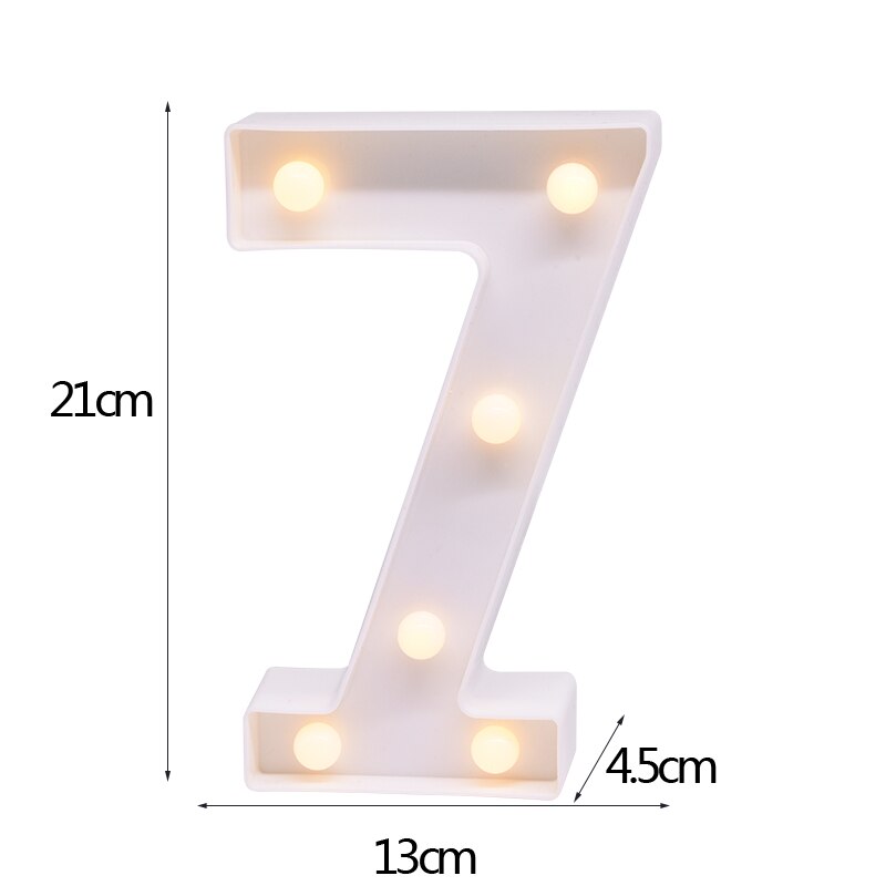 DIY LED Letter Numbers Night Light Wall Hanging Decoration Wedding Birthday Party Alphabet Digit Symbol Sign without Battery 