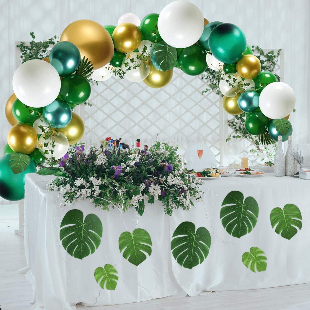 pcs Safari Jungle Party Balloon Arch Green Garland Kit Gold Huge Balloons Birthday Supplies Boy Baby Shower Decorations Inflatable