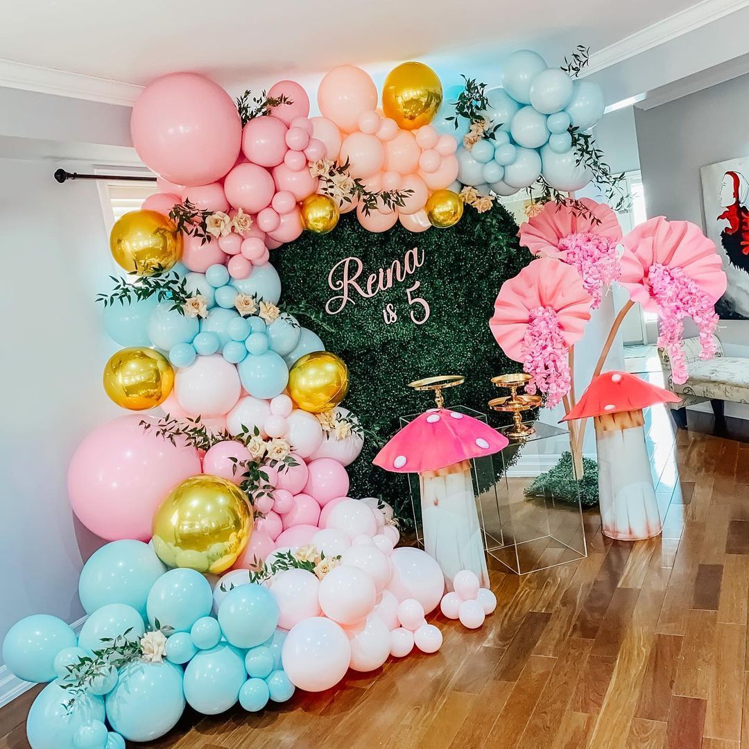 pcs/lot Pastel Blue Pink Orange Balloon Garland Arch Gold Balloons Wedding Birthday Party Decorations Kids Globos Supplies Inflatable