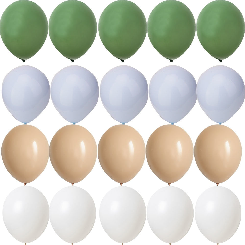 PCS inch Balloon Kit Retro Green White Gold Balls Birthday Wedding Anniversary Jungle Summer Party Decor Home Supplies 