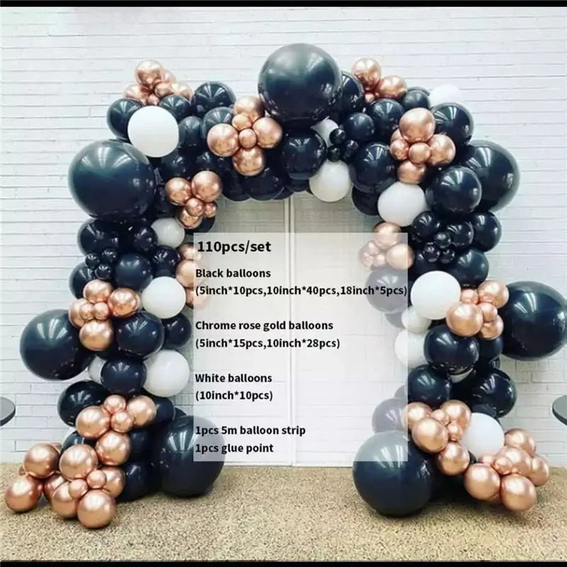 Black Gold Balloon Garland Arch Kit Confetti Latex th Birthday Party Adults Baby Shower New Year Decorations Inflatable