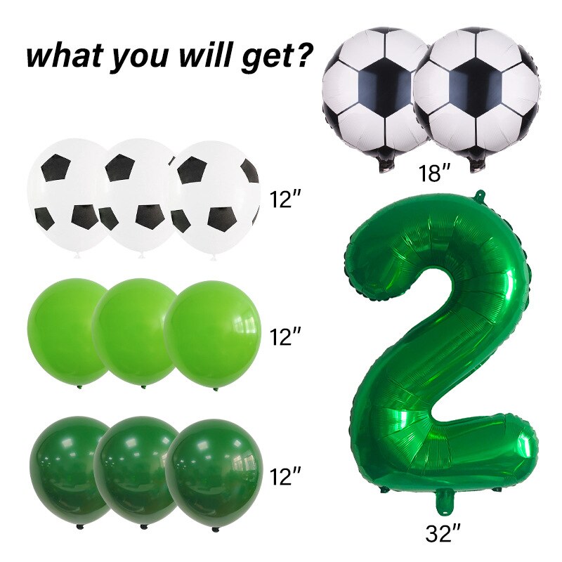 Lvyin Football Series Latex Balloon Set Number Foil Boy st nd rd Birthday Party Decoration 