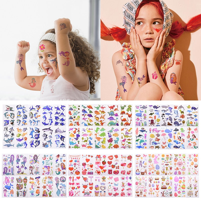 Children Cute Cartoon Animal unicornTemporary Tattoo Stickers Baby Shower Kids Body Makeup Sticker Tattoos 