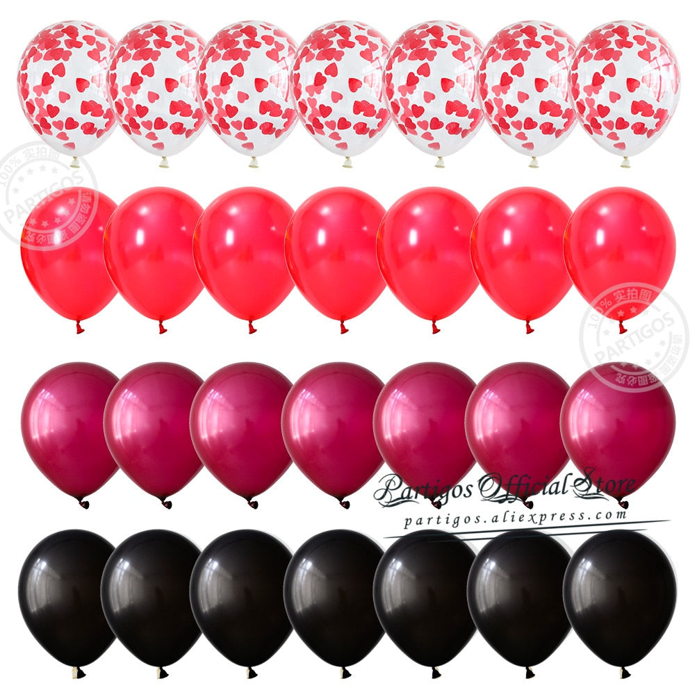 Pcs Inch Mix Red Pink Latex Balloons Heart Confetti Globos Wedding Destinations Valentine's Day Gifts Bride Party Supplies 